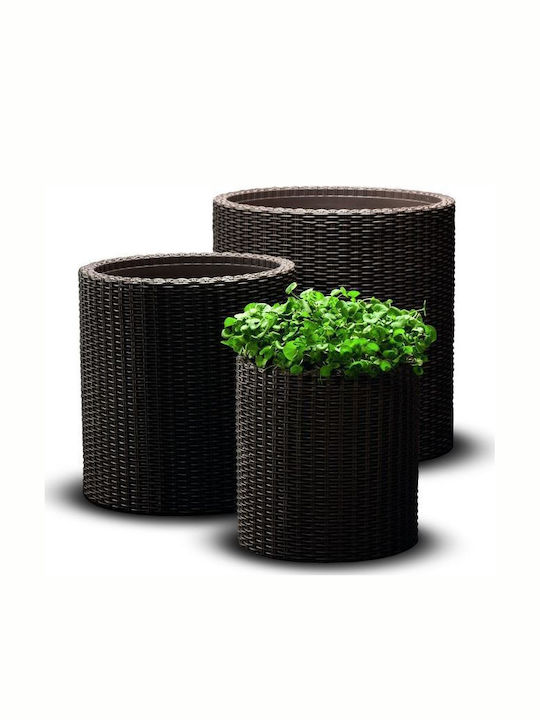 Large Brown Cylinder Flower Pot