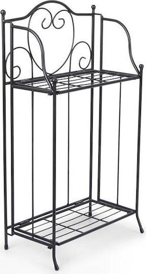 Blumentopf-Regal Metall Schwarz 34cmx18cmx65cmcm.