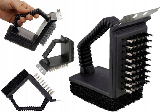 Lamart BBQ Cleaning Brush with Scraper and Sponge