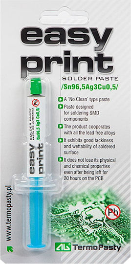 Termopasty Πάστα Κόλλησης Easy Print Sn96,5Ag3Cu0,5 AGT-028 1.4ml
