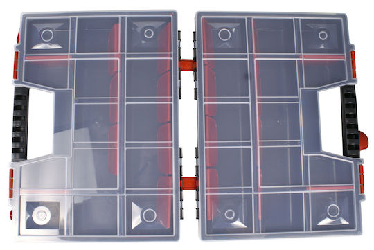 Proline Werkzeugkoffer-Organisator 30 Positionen mit einstellbaren Fächern Schwarz 13x29x39cm