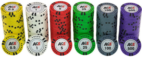 Pokeritems Set von 300 nummerierten Pokerchips 14gr in Koffer