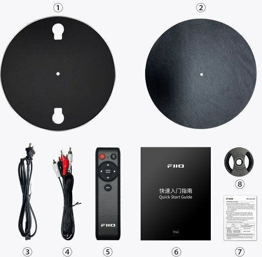 Fiio Tt13 Bt Black Automatic Turntable Bluetooth Belt Drive Preamp Playback Speed 33 1/3 45 Rpm