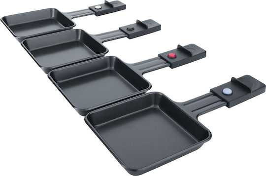 Steba Black Black Stainless Steel Tabletop Electric Grill Raclette Smooth and Ribbed Plate 1400W Inox with Adjustable Thermostat 22.5cmx22.5cmcm