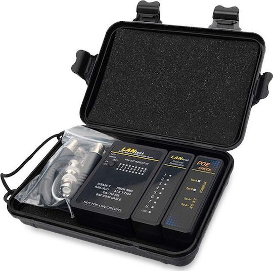 Equip 129968 Tester Καλωδίων Δικτύου RJ45 / RJ11 / RJ12 / BNC