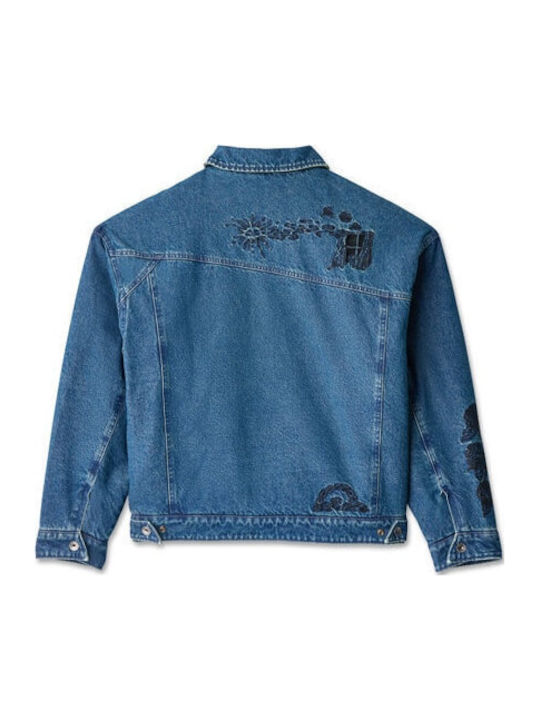 Keutchi Denim Κοντό Γυναικείο Τζιν Μπουφάν Μπλε