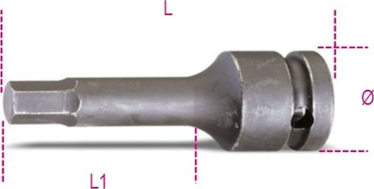 Beta Air Socket 1/2" Allen 720ME Walnut Pneumatic with Allen Head and Socket 1/2''