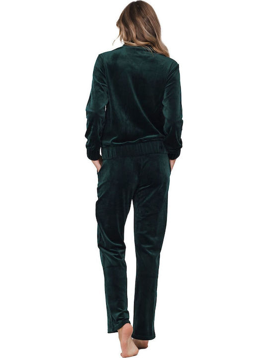 Pastunette Winter Damen Pyjama-Set Grün
