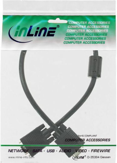 InLine VGA male to VGA male Black 0.5m Cable (17805B)