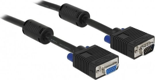DeLock VGA male to VGA female Black 5m Cable (82566)