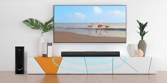 Mozos Theater Саундбар 2.1 Bluetooth и HDMI 100W с Безжичен Субуфер и Дистанционно Черен