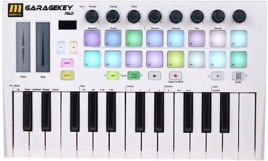 Miditech Midi Keyboard Garagekey PAD με 25 Πλήκτρα Λευκό