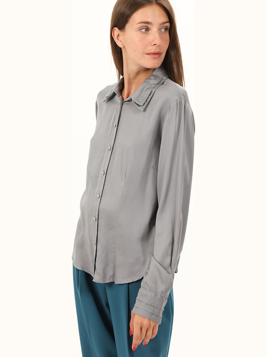 Women's Long Sleeve Shirt Silver