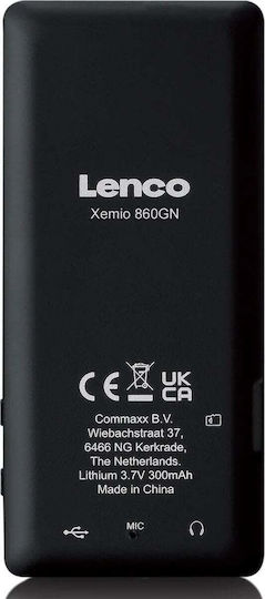 Lenco MP3 Player (8GB) με Οθόνη TFT / LCD 2.4" Πράσινο XEMIO-860GR