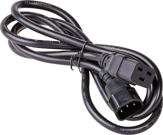 Akyga IEC C19 - IEC C14 Cable 1.8m Μαύρο AK-UP-02