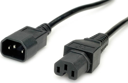 Value IEC C14 - IEC C15 Cable 1m Μαύρο 19.99.1121
