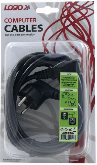 Logo Collection Schuko - IEC C13 Cable 3m Μαύρο 65933