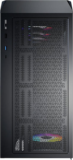 Montech X5 Геймърско Midi Tower Компютърна Кутия с Страничен Прозорец Черен