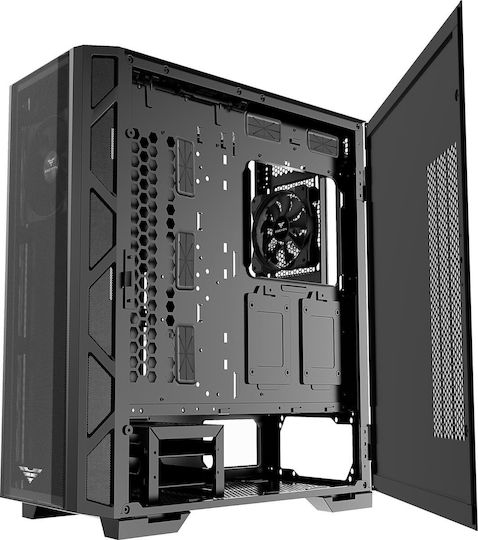 Preyon Nest Meshy Gaming Midi-Turm Computergehäuse mit Seitenfenster Schwarz