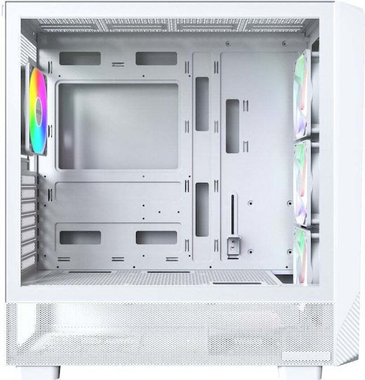 Montech X5 Gaming Midi Tower Κουτί Υπολογιστή με Πλαϊνό Παράθυρο Λευκό