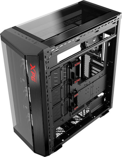 Adata Battlecruiser II Super Gaming Midi Tower Κουτί Υπολογιστή με Πλαϊνό Παράθυρο και RGB Φωτισμό Μαύρο