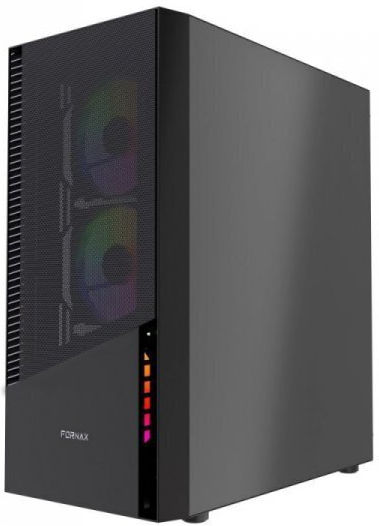 Gembird Fornax 200 Gaming Midi Tower Κουτί Υπολογιστή με Πλαϊνό Παράθυρο Μαύρο