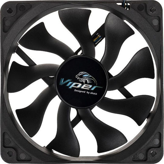 Akasa Viper Gehäuselüfter 120mm (1900rpm / 83.63cfm) Ohne LEDs Beleuchtung und Verbindung 4-Pin PWM
