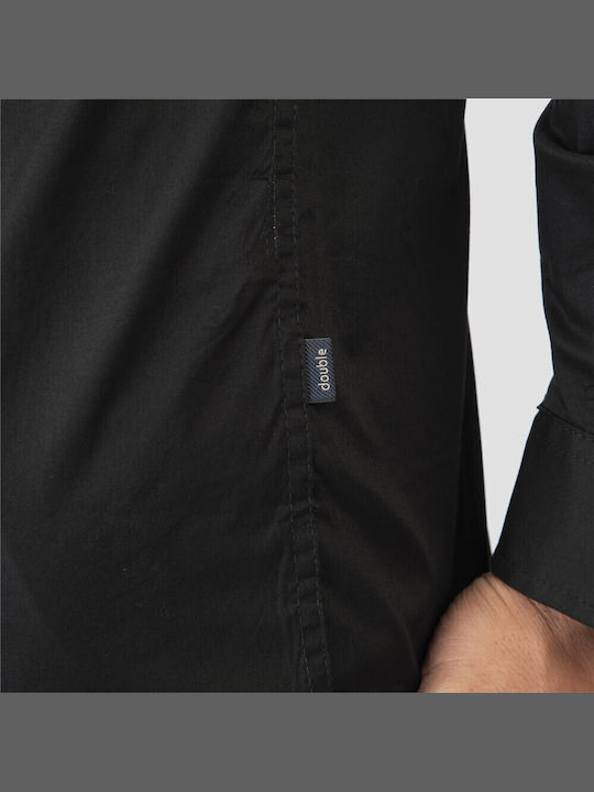 Long-sleeved Cotton Shirt Black