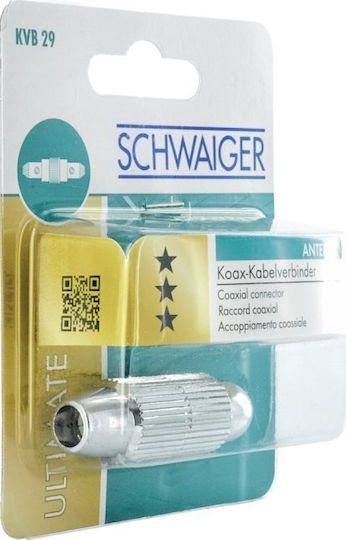 Schwaiger Konverter F-Stecker männlich zu F-Stecker weiblich Silber 1Stück