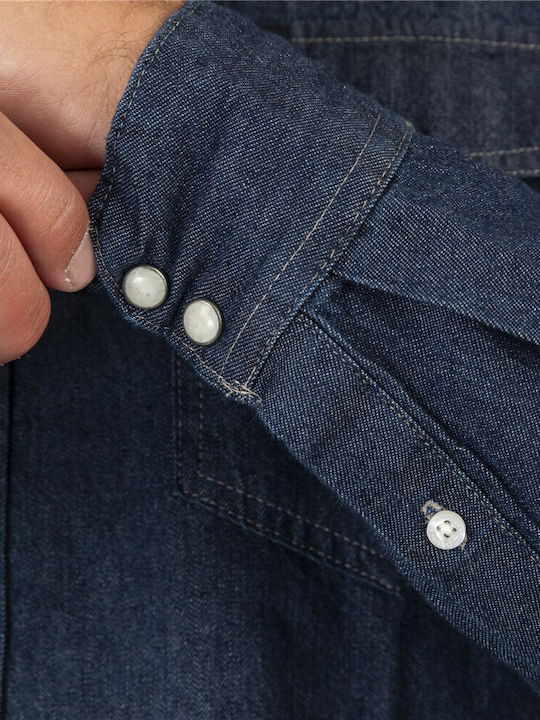 Plus Size Cu mânecă lungă Cămașă Denim