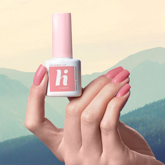 Hi Hybrid Semi-Permanent Nail Polish pink marble 218 5ml 1pcs