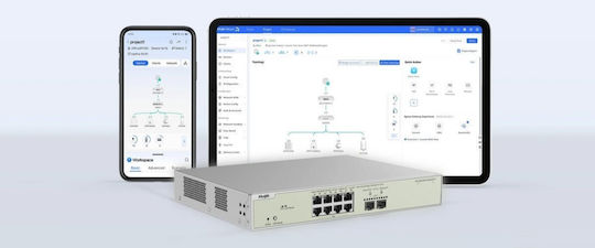 Ruijie RG-NBS3300-8MG2XS-P v1 Managed L2 PoE+ Switch με 10 Θύρες Ethernet και 2 SFP Θύρες