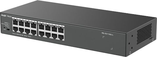 Ruijie RG-ES116G-L Unmanaged L2 Switch with 16 Gigabit (1Gbps) Ethernet Ports and 16 SFP Ports