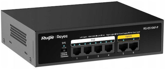 Ruijie RG-ES106F-P Unmanaged L2 PoE Switch με 6 Θύρες Ethernet