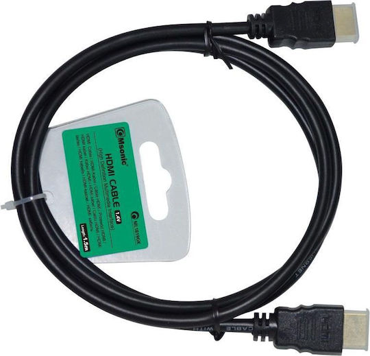 MSonic Cable HDMI male - HDMI male 1.5m Μαύρο