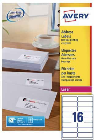 Avery 1600 Self-Adhesive Rectangular A4 Labels 99.1x33.9mm