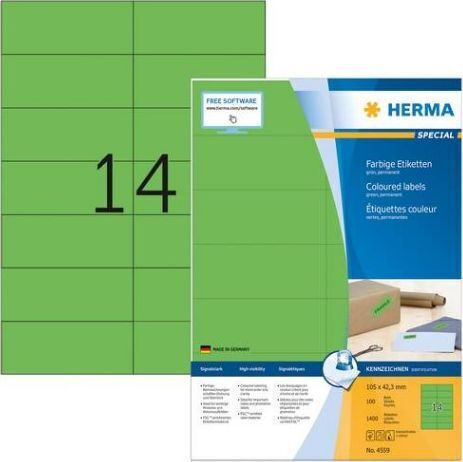 Herma Αυτοκόλλητες Ετικέτες Α4 Ορθογώνιες 105x42.3mm
