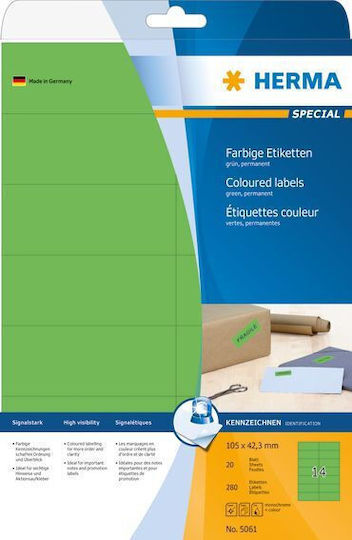 Herma 280 Self-Adhesive Rectangular A4 Labels 105x42.3mm
