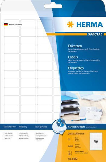 Herma 2500 Self-Adhesive Rectangular A4 Labels 30.5x16.9mm
