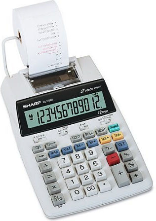 Sharp EL-1750V Калкулатор Ролка хартия за разписки 12 Цифри в Бял Цвят 1бр
