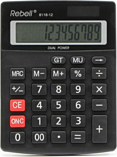 Rebell 8118-12 Αριθμομηχανή 12 Ψηφίων σε Μαύρο Χρώμα