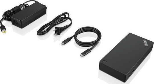 Lenovo Gen 2 Dock / USB-C Docking Station with HDMI/DisplayPort 4K Ethernet and Support for 3 Monitors Black