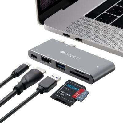 Canyon Docking Station με Διπλό USB-C HDMI 4K PD Γκρι (CNS-TDS05DG)