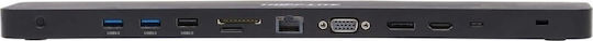 Eaton Tripp USB-C Dock USB-C Docking Station with HDMI/DisplayPort 4K PD Ethernet and Support for 3 Monitors Black