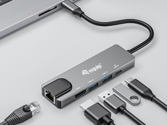 Equip USB-C Docking Station mit HDMI 4K PD Ethernet Gray (133489)