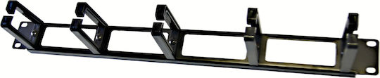 Techly Rack Cable Organizer 19" 1u 5x 65mm Brackets Black 305922