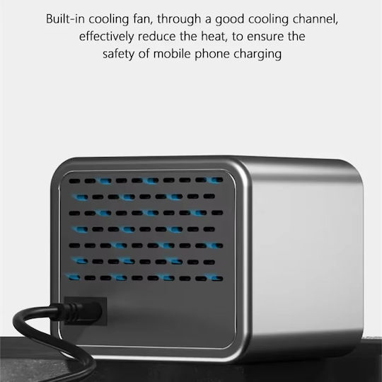 Bench Multi-Charger Maant Dianba 2nd Generation 300w 9 Usb A Ports 3 Usb C Pd Qc Wireless Charging Grey