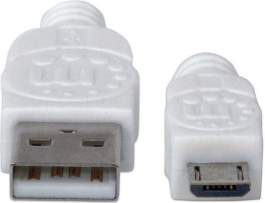 Manhattan Regulär USB 2.0 auf Micro-USB-Kabel Weiß 0.6m (326568) 1Stück