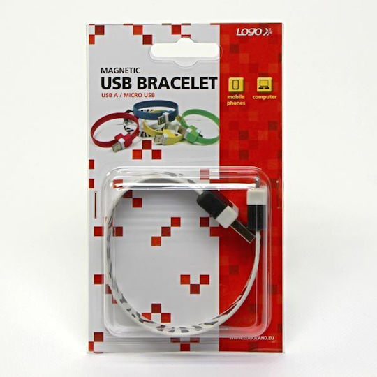 Logo Collection Keychain USB 2.0 to micro USB Cable Ροζ 0.25m