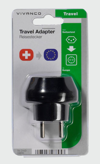 Vivanco Travel Switzerland to Greek Plug Adapter